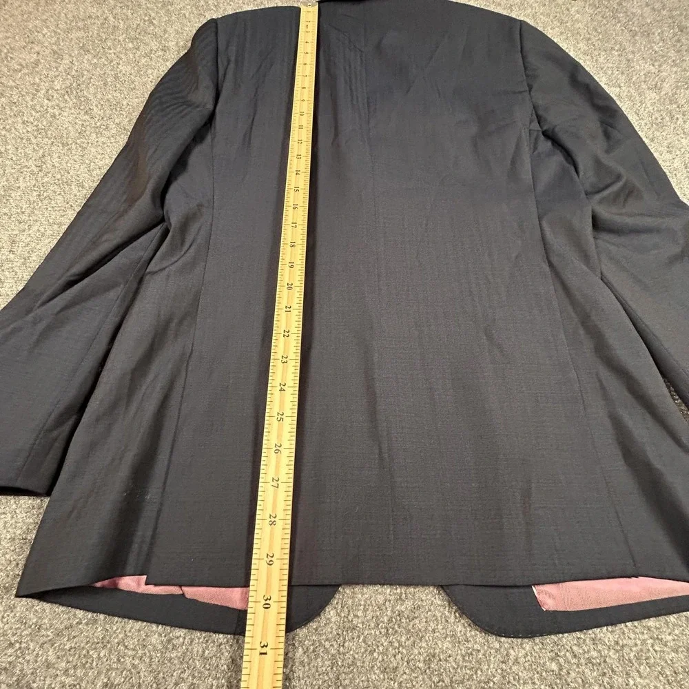 Tiglio Luxe Blazer Mens 40R Navy Blue Wool‎ Slim Fit Fine Italian Cloth Jacket
